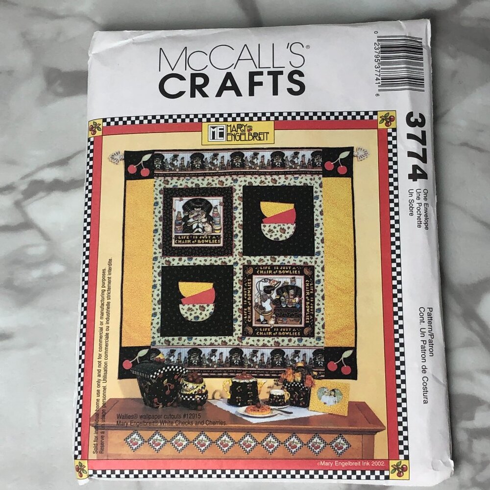 2002 Vintage McCall's 3774 Mary Engelbreit Pillow Tote Photo Frame Quilt Sewing